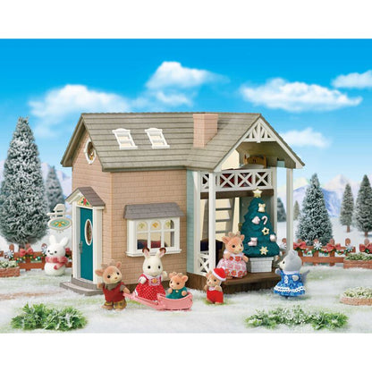 Sylvanian Families Reindeer Siblings & Christmas Holiday Lodge Set
