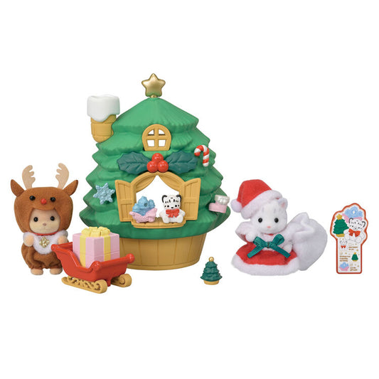 Sylvanian Families  Baby Santa Christmas Tree House Playset