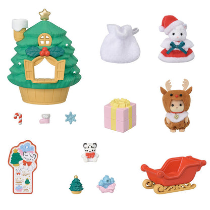Sylvanian Families  Baby Santa Christmas Tree House Playset