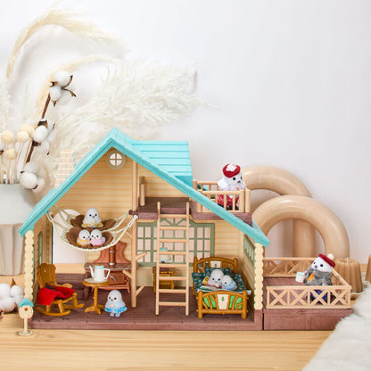 Sylvanian Families Long-Tailed Tit Cozy Log Cottage Set