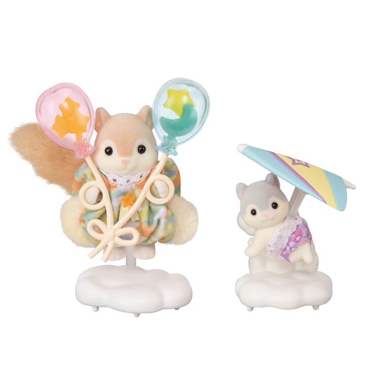 Sylvanian Families Flying Squirrel Siblings Sky Stroll Figure Set