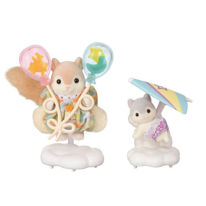 Sylvanian Families Flying Squirrel Siblings Sky Stroll Figure Set