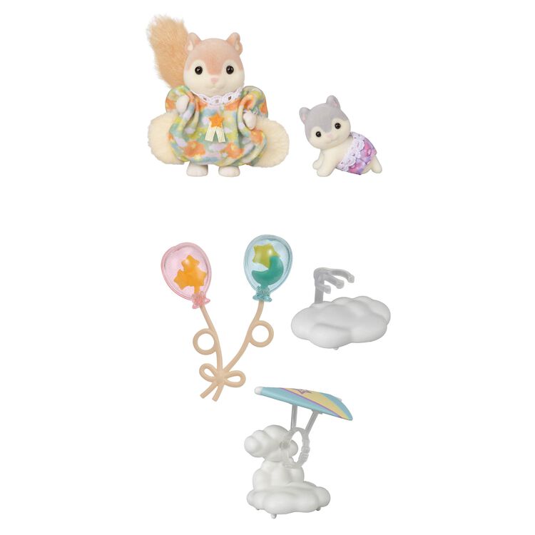 Sylvanian Families Flying Squirrel Siblings Sky Stroll Figure Set