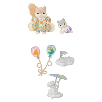 Sylvanian Families Flying Squirrel Siblings Sky Stroll Figure Set