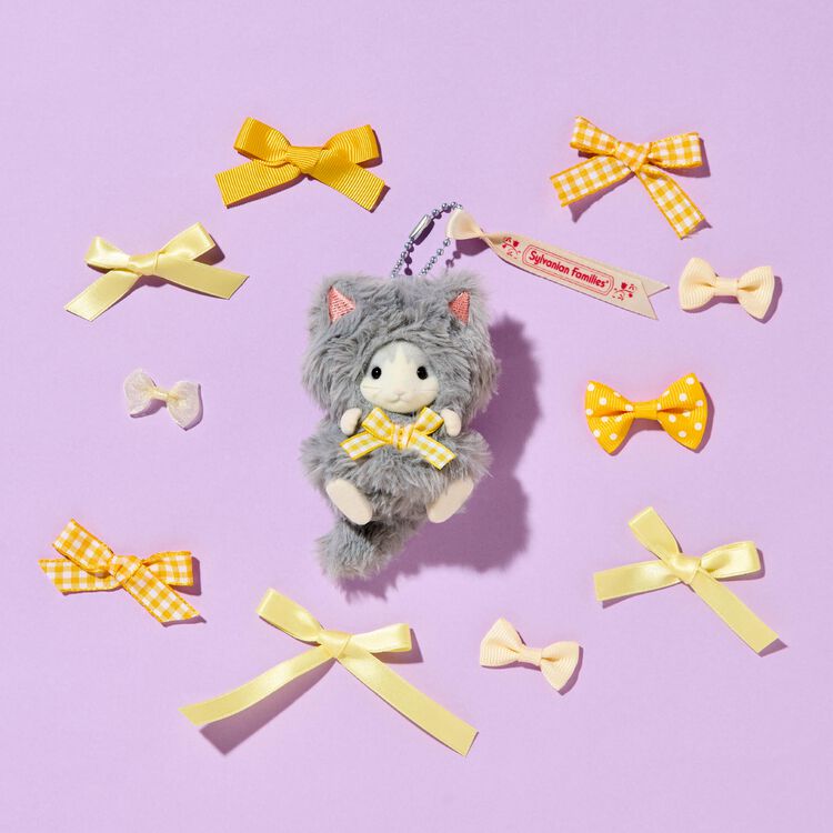 Sylvanian Families Curly Ear Cat Girl Cat Costume Keychain