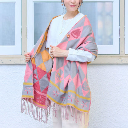 Howl’s Moving Castle Buttoned Jacquard Stole Howl’s Cape Design