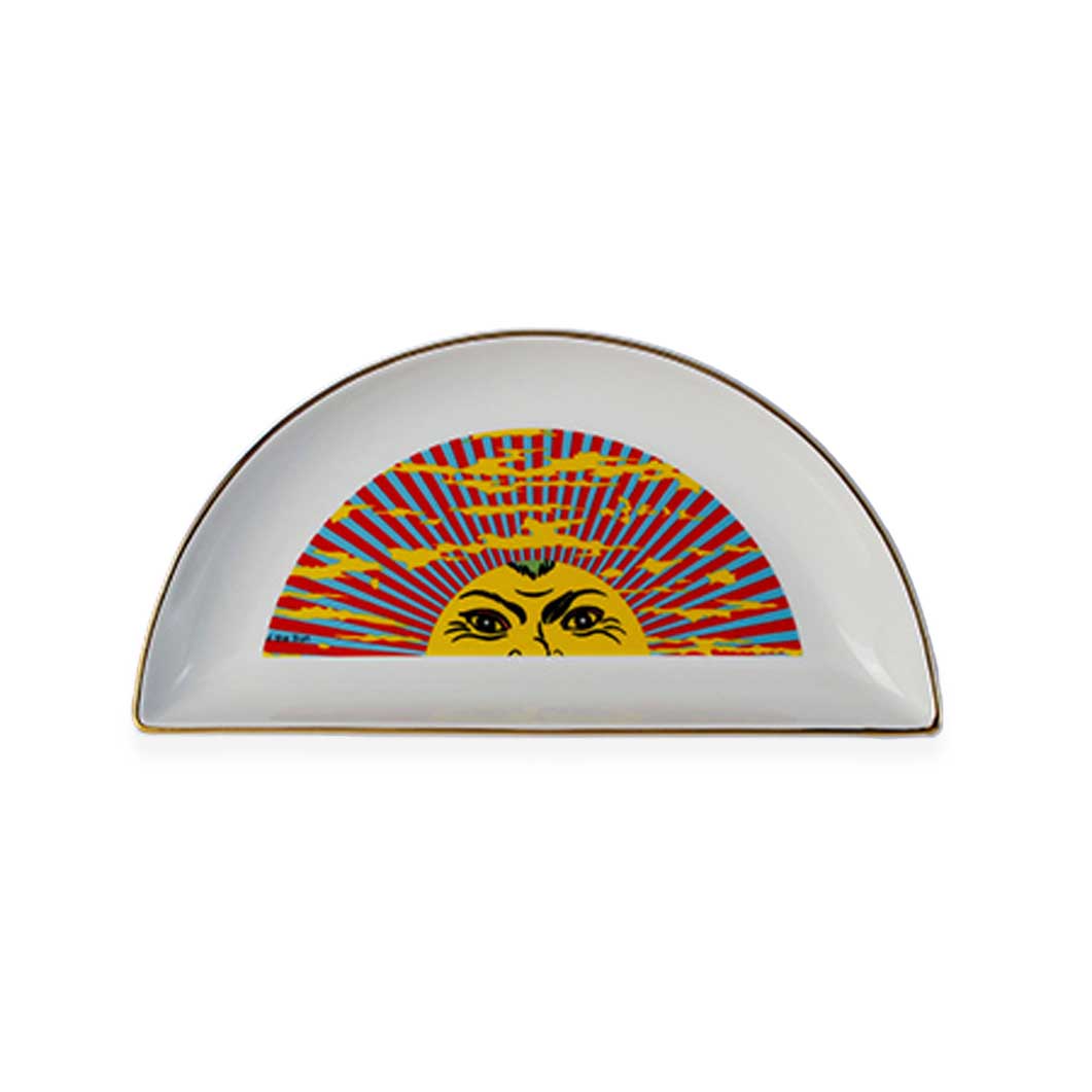 Tadanori Yokoo The Sun Ceramic Half Moon Plate