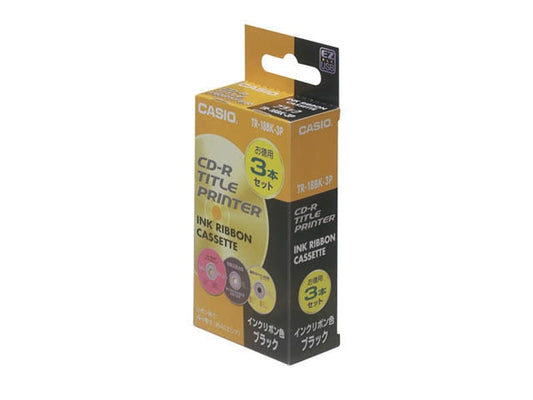 CASIO TR-18BK-3P Black Ribbon for Disc Titler – 3-Pack