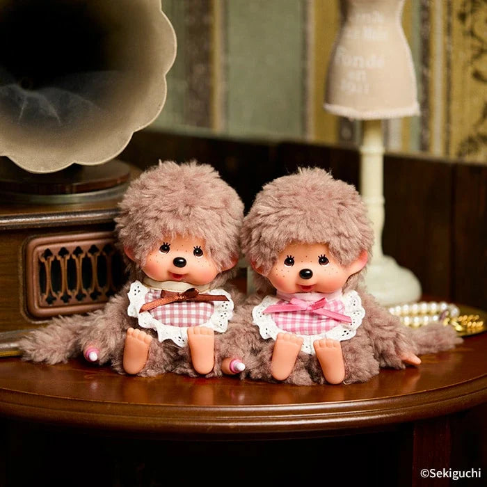 Monchhichi Sweet Brown Plush Pink & Brown Set of 2
