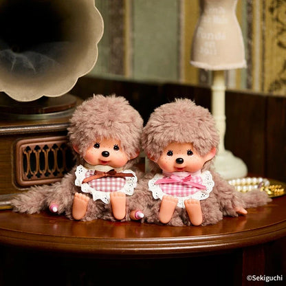 Monchhichi Sweet Brown Plush Pink & Brown Set of 2