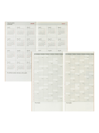 Traveler’s Notebook 2026 Monthly Diary Refill Regular Size