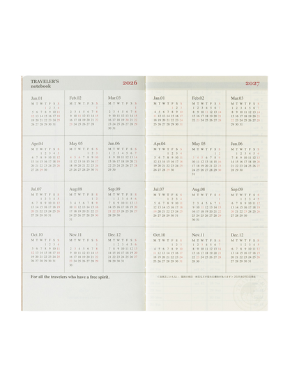 Traveler's Notebook Refill 2026 Weekly Vertical