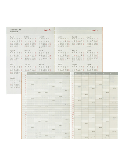 Traveler’s Notebook Passport Size 2026 Monthly Diary Refill