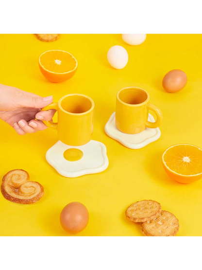 Sunny Side Up Espresso Cup and Saucer Set of 2