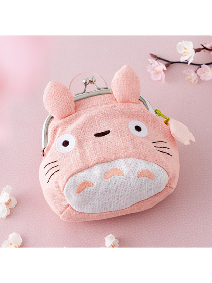My Neighbor Totoro Kiss Lock Coin Purse Large Totoro Pink Sakura