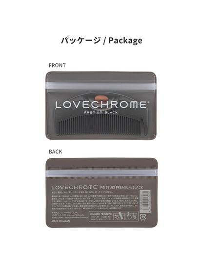 LOVE CHROME PG TSUKI Premium Black Hair Comb