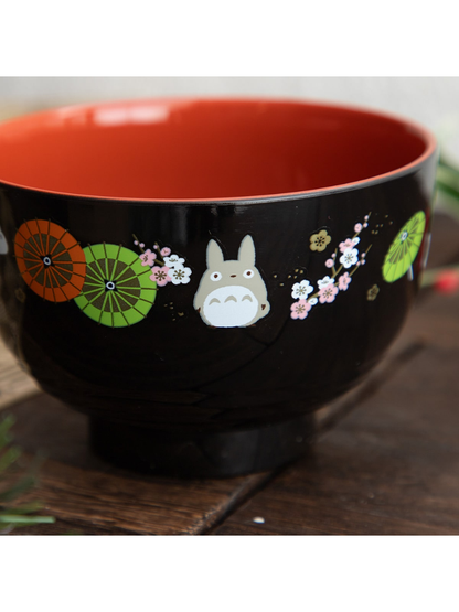 Totoro Japanese Soup Bowl Umbrella Pattern ABS Lacquer Bowl