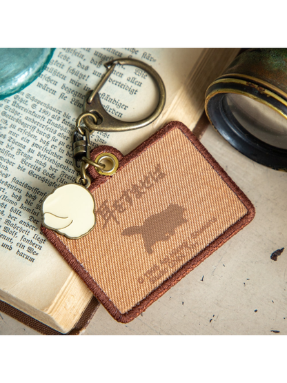 Whisper of the Heart Embroidered Keychain Earth Shop Sign