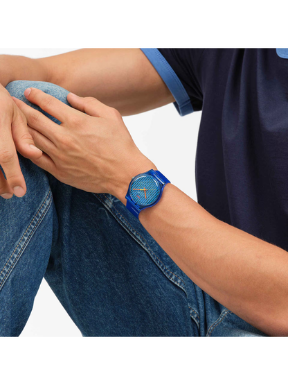 Swatch BRILLIANTLY BLUE SO29S102 Blue Watch