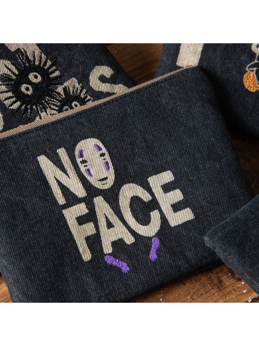 Spirited Away No-Face Black Denim Pouch