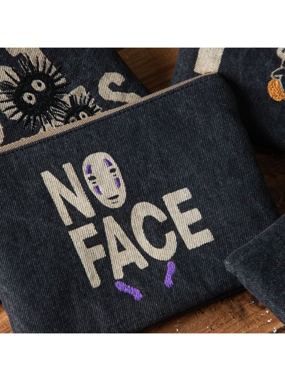 Spirited Away No-Face Black Denim Pouch
