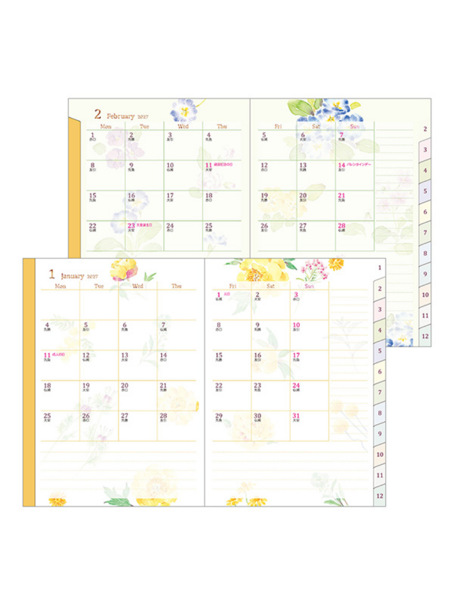 Midori 2027 A6 Country Time Floral Diary 22444006