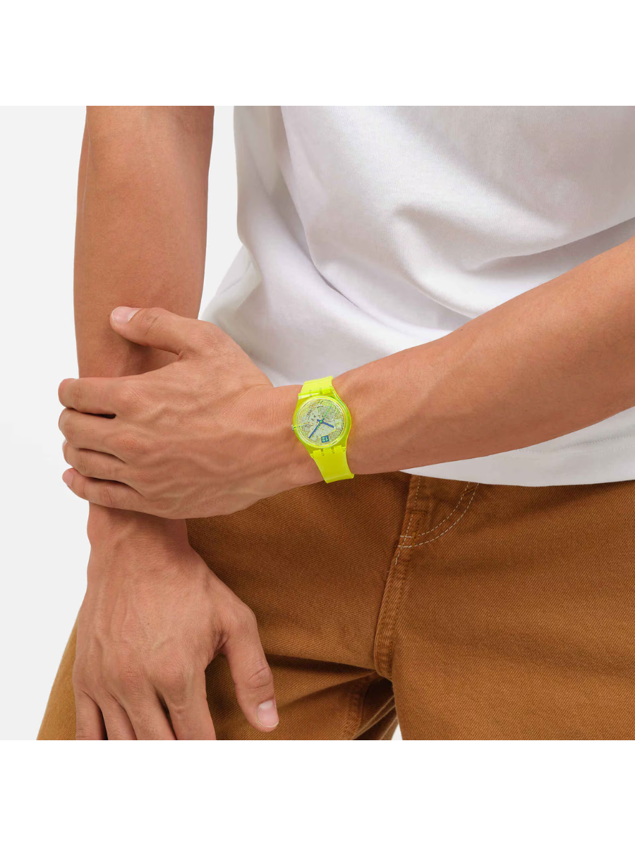 Swatch LUMINOUSLY LEMON SO28J103 Yellow Watch