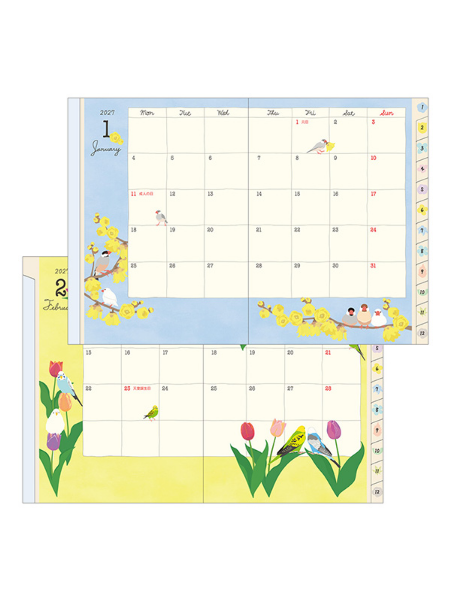Midori 2027 A6 Bird Diary Japanese Planner 22445006