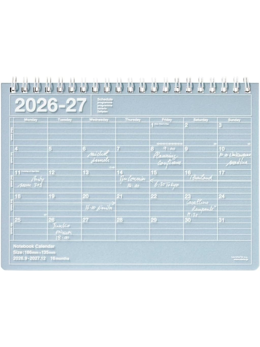 MARK'S 2027 Notebook Calendar Planner B6 September 2026 Start 27ADR-NB2