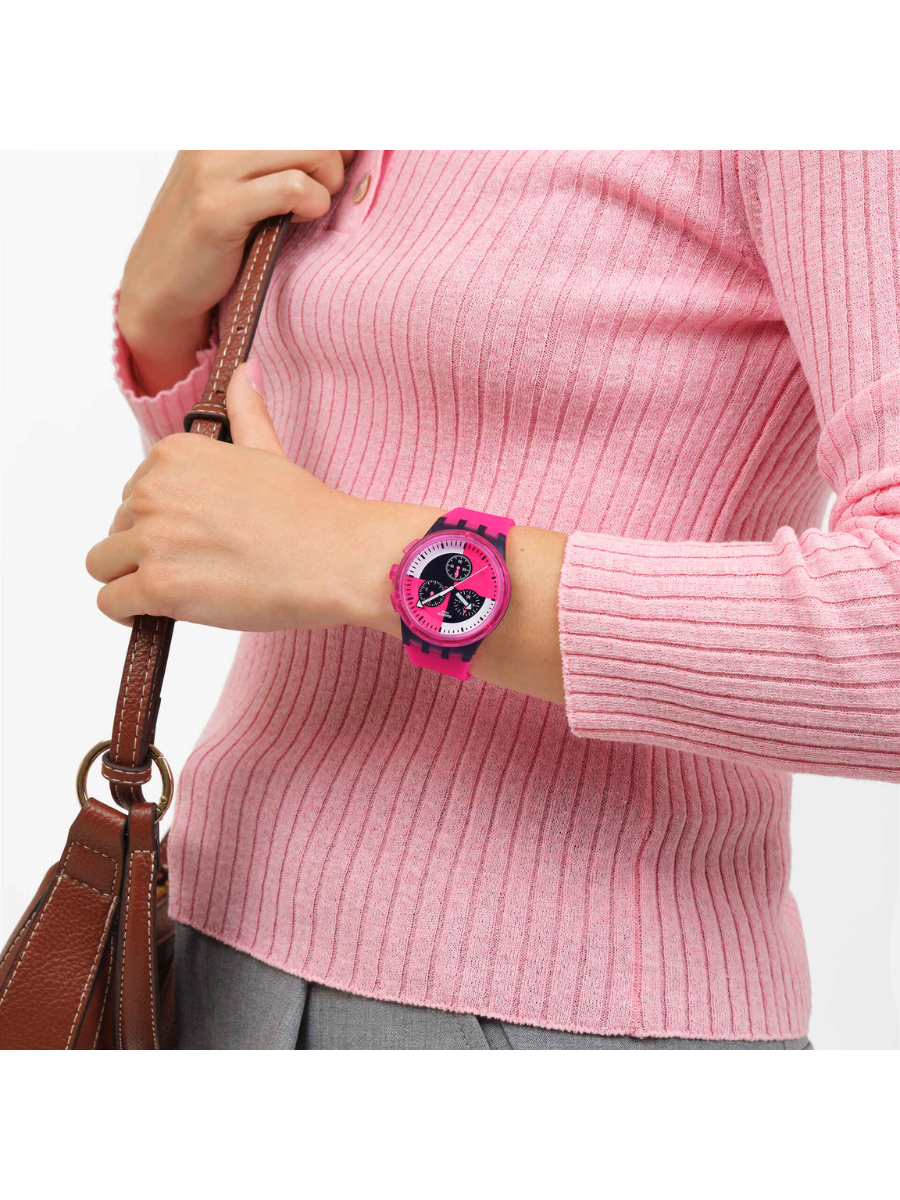Swatch FUCHSIA LINES SUSB110 Pink Chronograph Watch