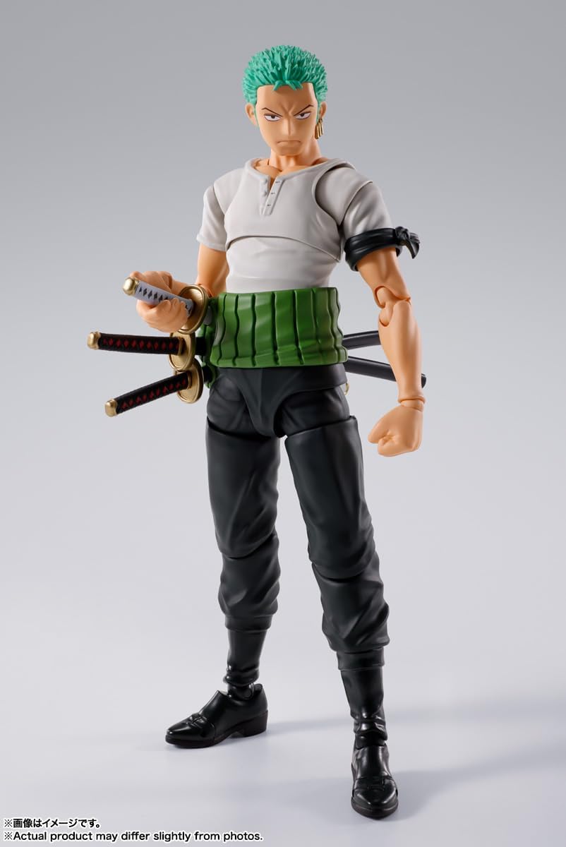 Bandai Spirits S.H.Figuarts One Piece Roronoa Zoro Figure – Romance Dawn Ver. Action Figure