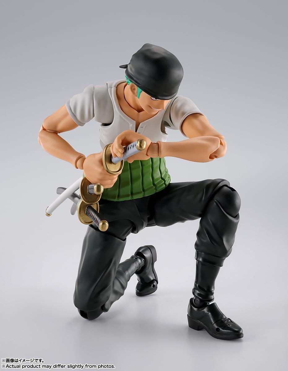Bandai Spirits S.H.Figuarts One Piece Roronoa Zoro Figure – Romance Dawn Ver. Action Figure