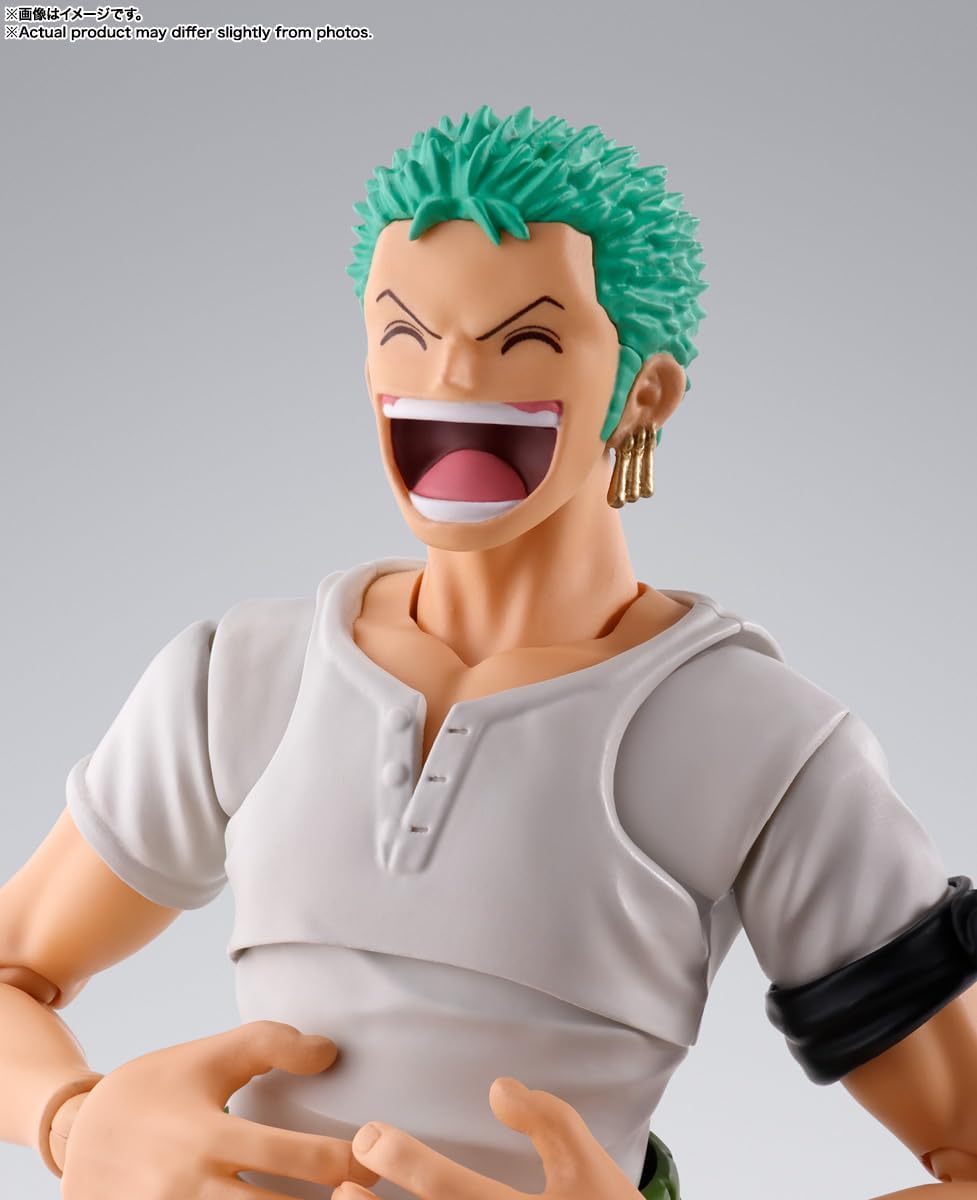 Bandai Spirits S.H.Figuarts One Piece Roronoa Zoro Figure – Romance Dawn Ver. Action Figure