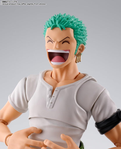 Bandai Spirits S.H.Figuarts One Piece Roronoa Zoro Figure – Romance Dawn Ver. Action Figure