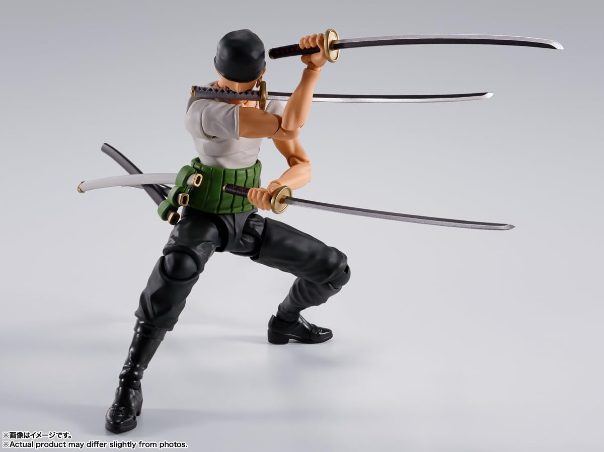 Bandai Spirits S.H.Figuarts One Piece Roronoa Zoro Figure – Romance Dawn Ver. Action Figure
