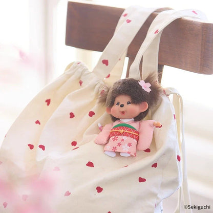 Sekiguchi Monchhichi Sakura Kimono Girl Keychain Plush