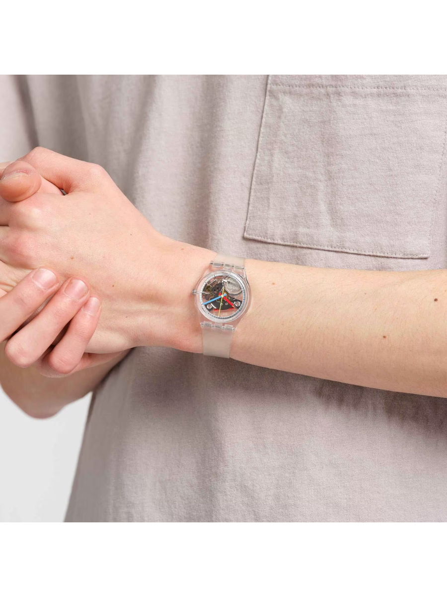 Swatch CLEARLY GENT SO28K100-S06 Transparent Watch