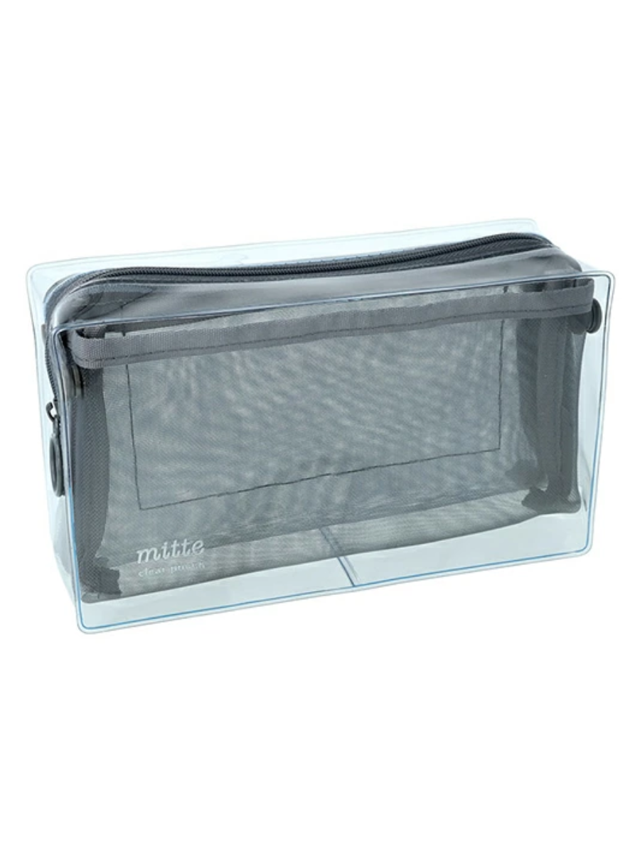 Mitte Clear Multi-Compartment Mesh Box Pouch