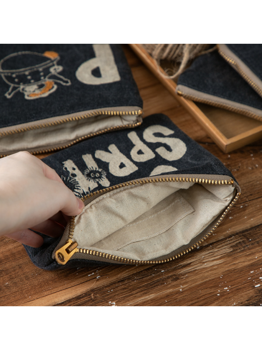 Spirited Away No-Face Black Denim Pouch