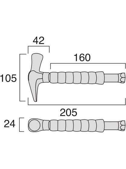 Fujiya HT17P-205D Through Handle Conduit Hammer 205mm