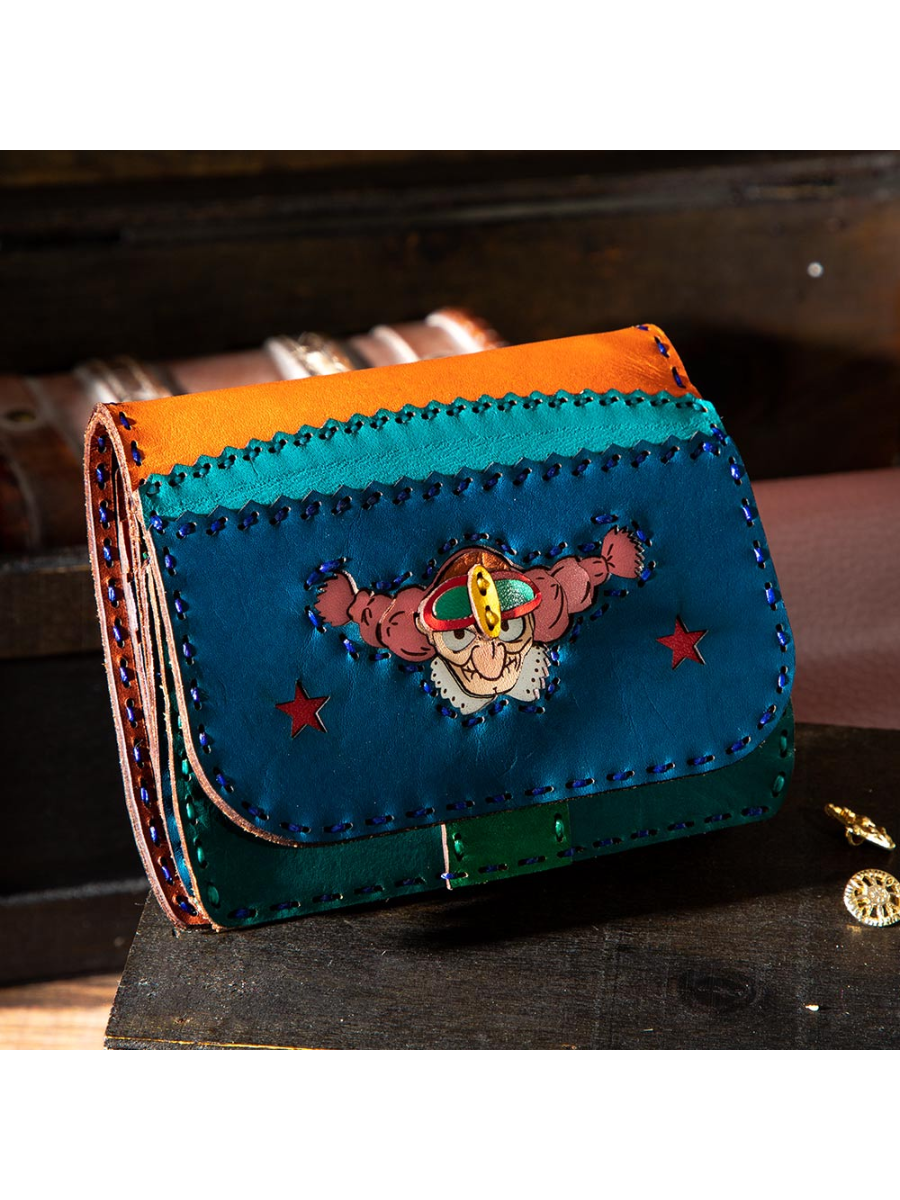 Castle in the Sky Dola Leather Short Wallet Handmade Cow Leather Wallet