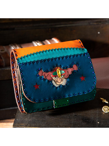 Castle in the Sky Dola Leather Short Wallet Handmade Cow Leather Wallet