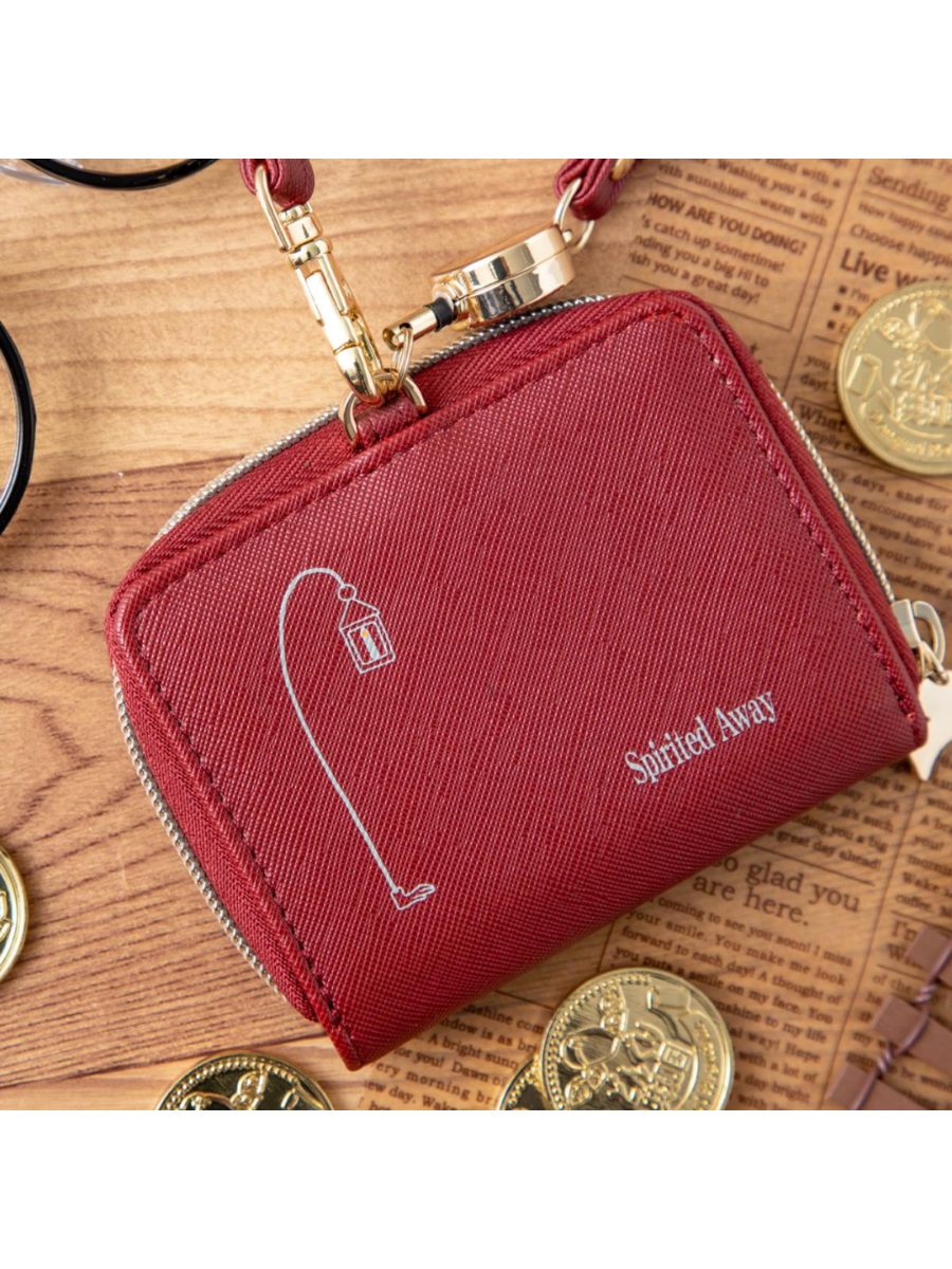 Spirited Away Coin & Card Case with Retractable Reel Sea Railway No-Face