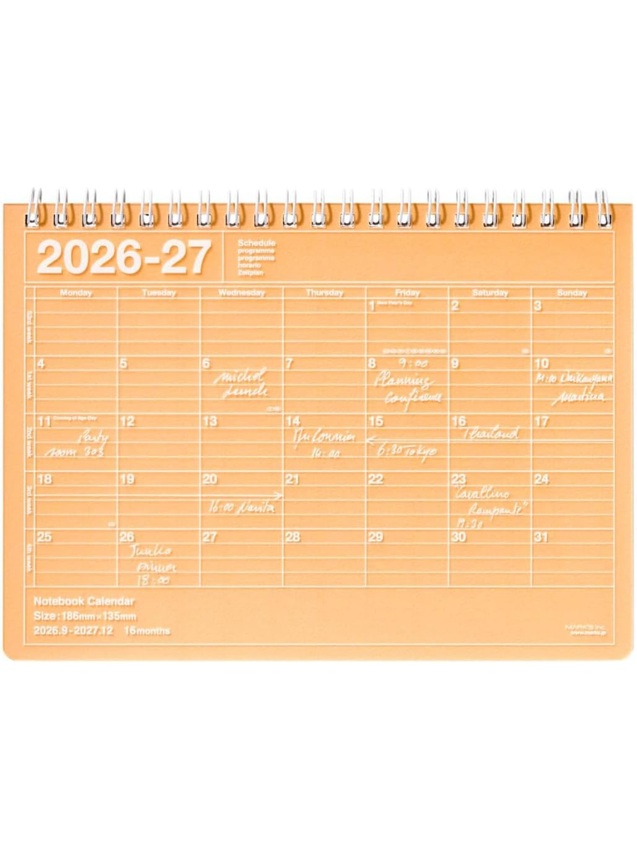 MARK'S 2027 Notebook Calendar Planner B6 September 2026 Start 27ADR-NB2