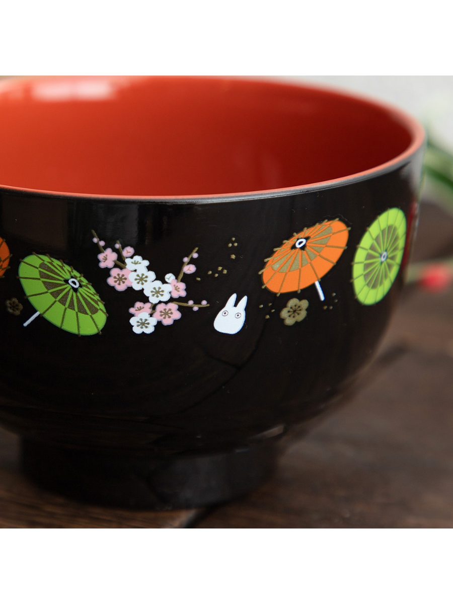Totoro Japanese Soup Bowl Umbrella Pattern ABS Lacquer Bowl