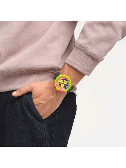 Swatch NEON TO THE MAX SB06J100 Big Bold Oversized Watch