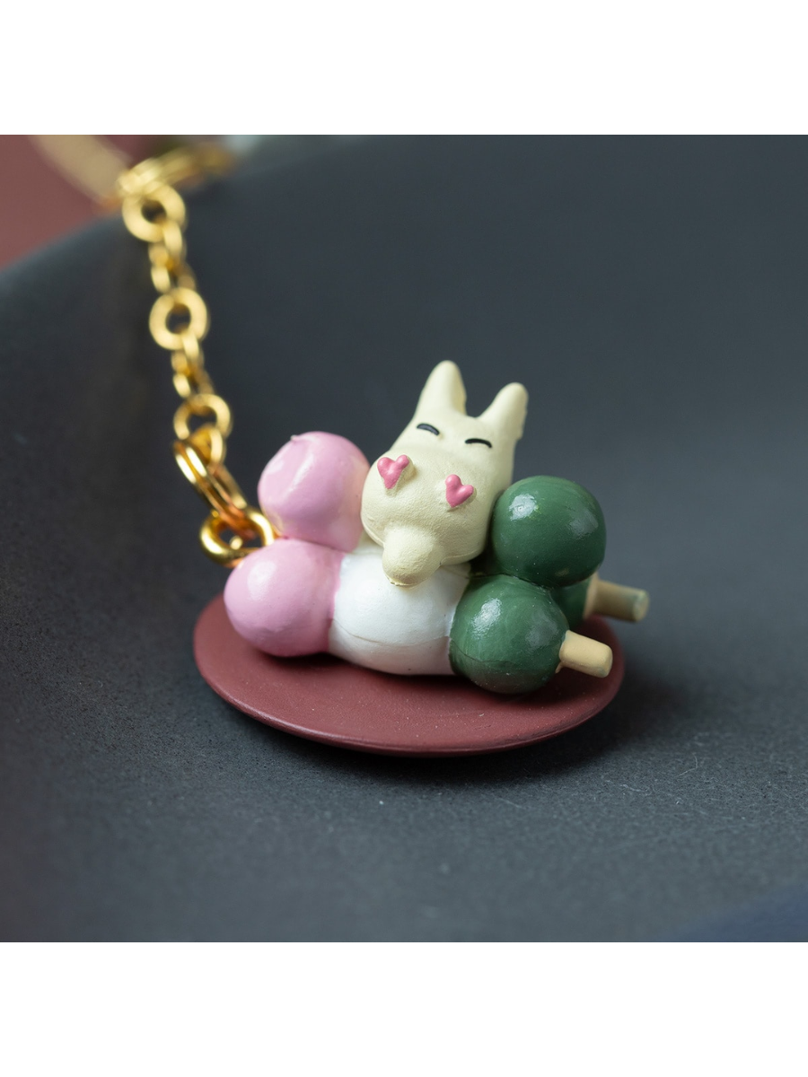 Totoro Style Dango Keychain Japanese Wagashi Charm