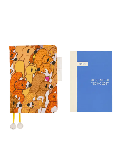 Hobonichi Techo 2027 100%ORANGE Busy Squirrels Original Size A6 Planner Cover