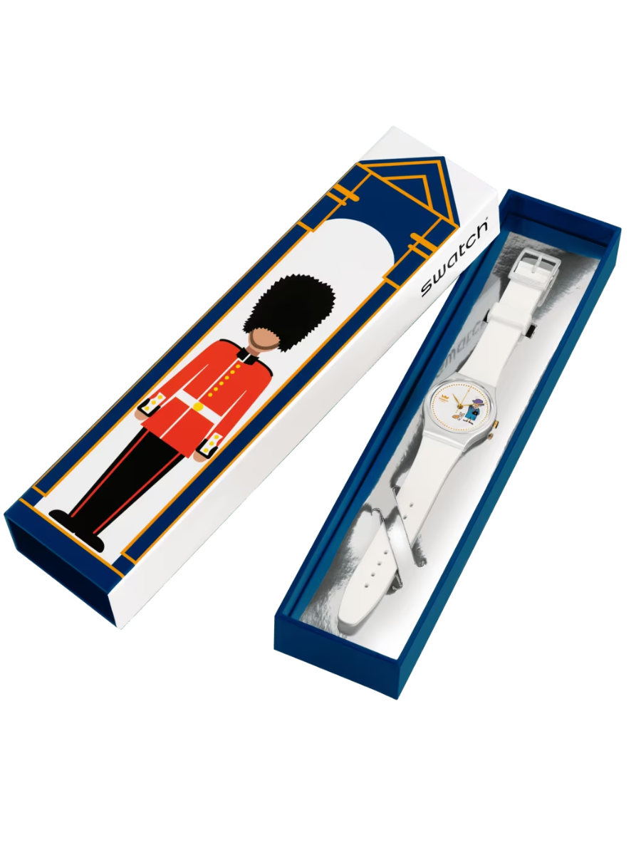Swatch HOW MAJESTIC GZ711 Jubilee White Watch