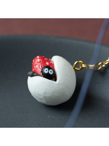 Totoro Style Strawberry Daifuku Keychain Japanese Wagashi Charm